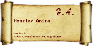 Heszler Anita névjegykártya